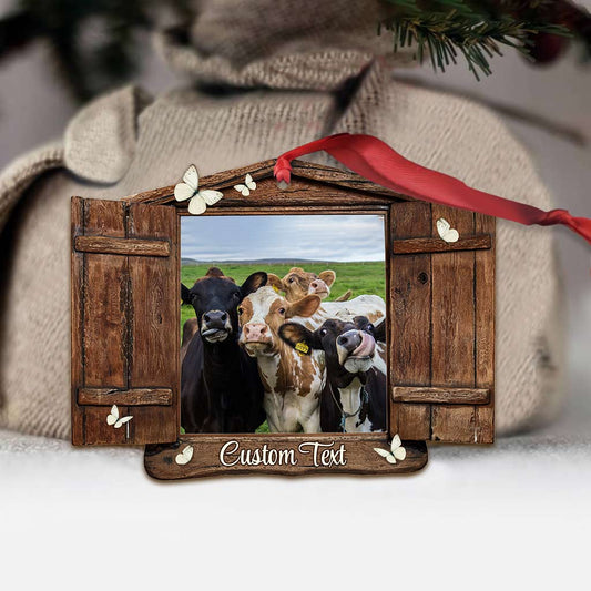 Love Cows - Personalized Christmas Farmer Ornament (Printed On Both Sides)