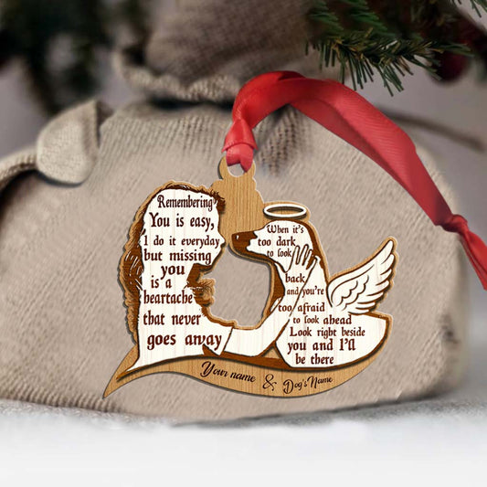 Remembering You Is Easy - Personalized Christmas Dachshund Ornament (Printed On Both Sides)