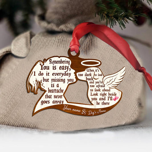 Remembering You Is Easy - Personalized Christmas Labrador Retriever Ornament (Printed On Both Sides)