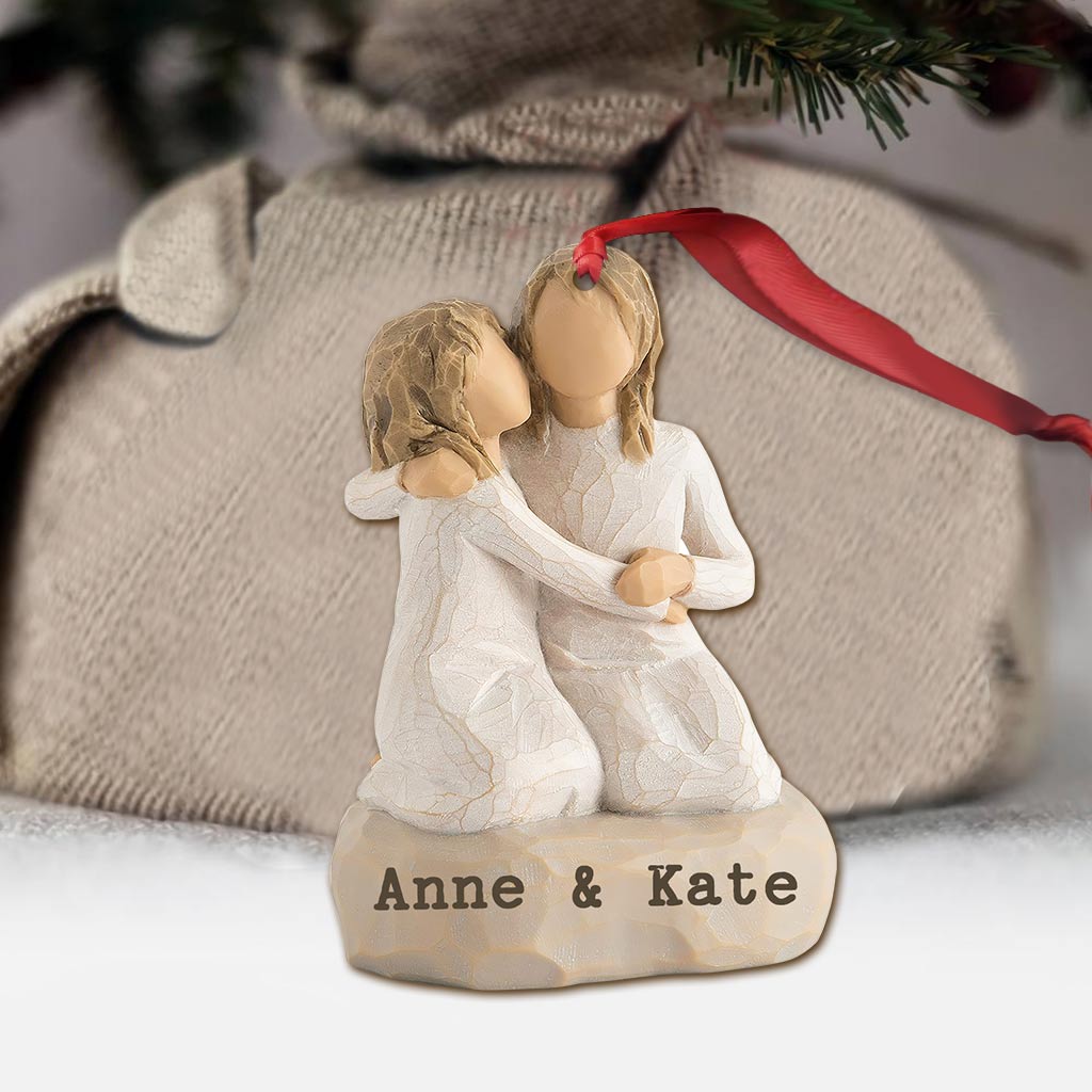 Sisters Stick Together - Personalized Christmas Sister Ornament With 3D Pattern Print (Printed On Both Sides)