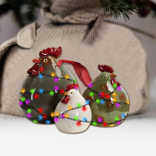 Chicken Family - Christmas Ornament (Printed On Both Sides)