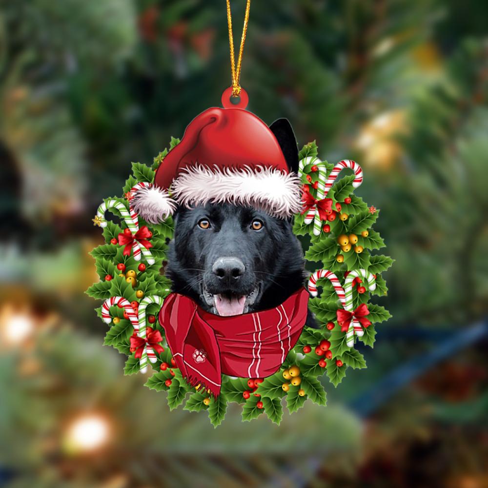 German Shepherd Christmas Wreath German Shepherd - Dog Ornament (Printed On Both Sides) 1022