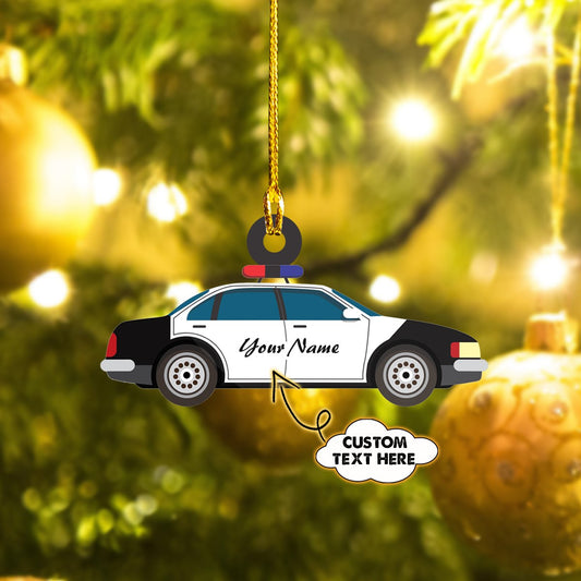Police Car - Personalized Police Officer Ornament (Printed On Both Sides) 1022