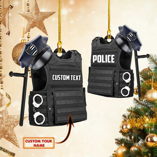 Police Vest - Personalized Police Officer Ornament (Printed On Both Sides) 1022