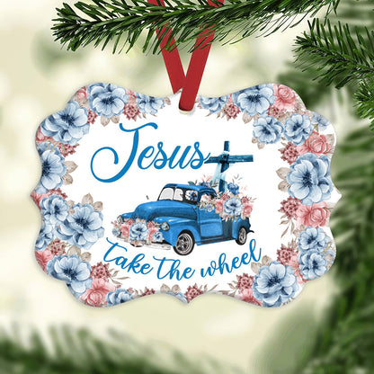 Jesus Take The Wheel Christian - Medallion Aluminium Ornament (Printed On Both Sides) 1122