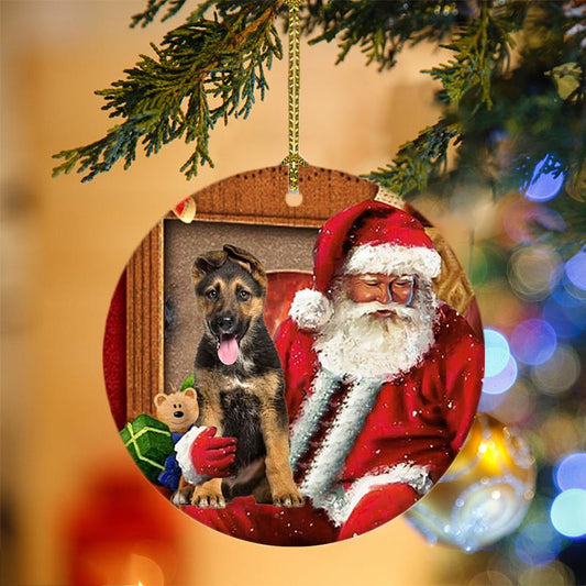 German Shepherd Santa Paw German Shepherd - Dog Ornament (Printed On Both Sides) 1022