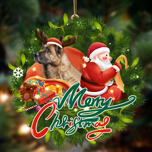 German Shepherd Merry Christmas German Shepherd - Dog Ornament (Printed On Both Sides) 1022