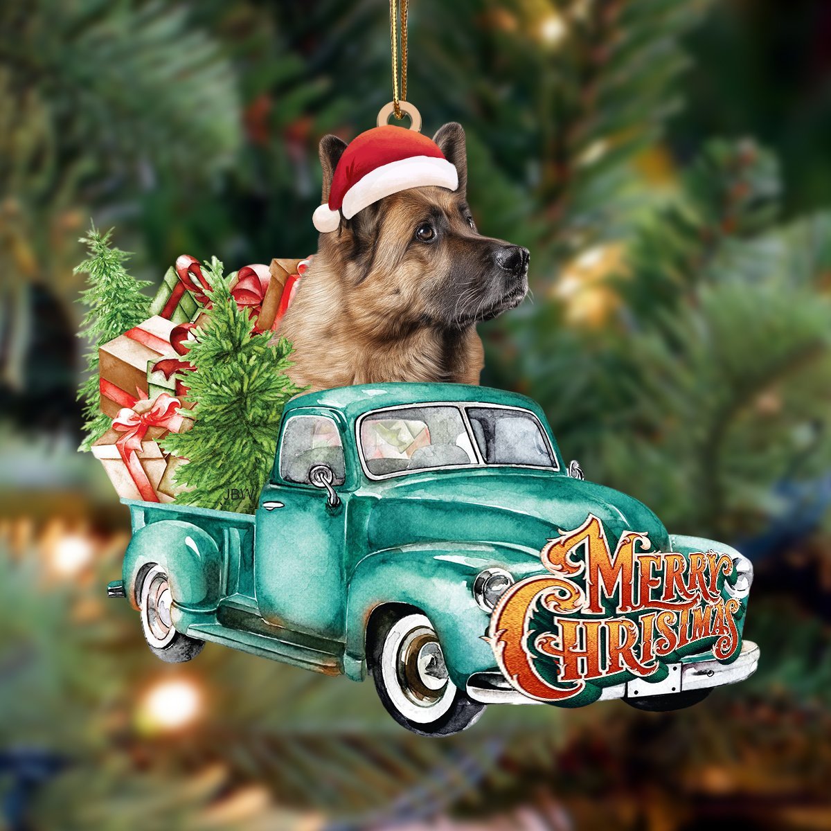 German Shepherd Merry Christmas German Shepherd - Dog Ornament (Printed On Both Sides) 1022