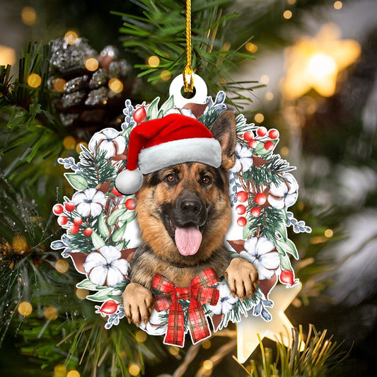 German Shepherd Christmas Wreath German Shepherd - Dog Ornament (Printed On Both Sides) 1022