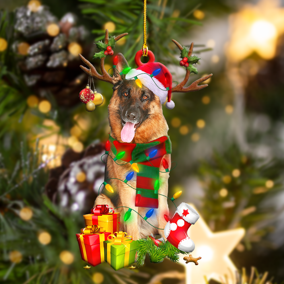 German Shepherd Christmas Light German Shepherd - Dog Ornament (Printed On Both Sides) 1022