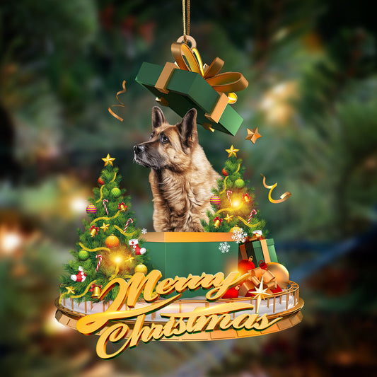 German Shepherd Merry Christmas German Shepherd - Dog Ornament (Printed On Both Sides) 1022