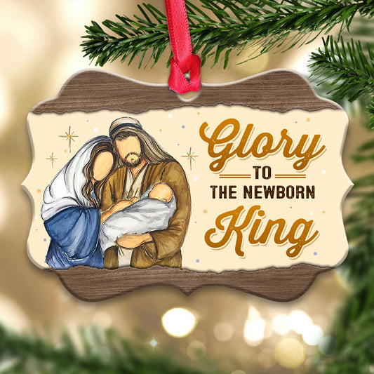Glory To The New Born King - Christian Ornament (Printed On Both Sides) 1122
