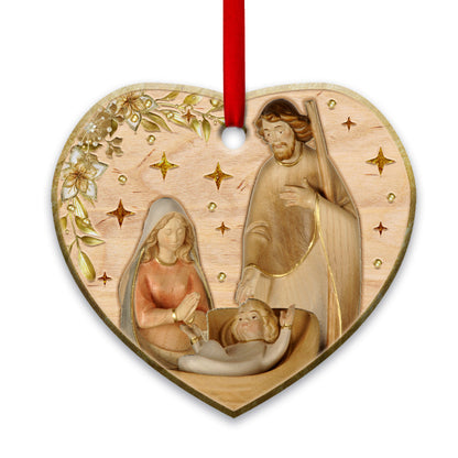 Nativity of Jesus Holy Night - Christian Ornament (Printed On Both Sides) 1122