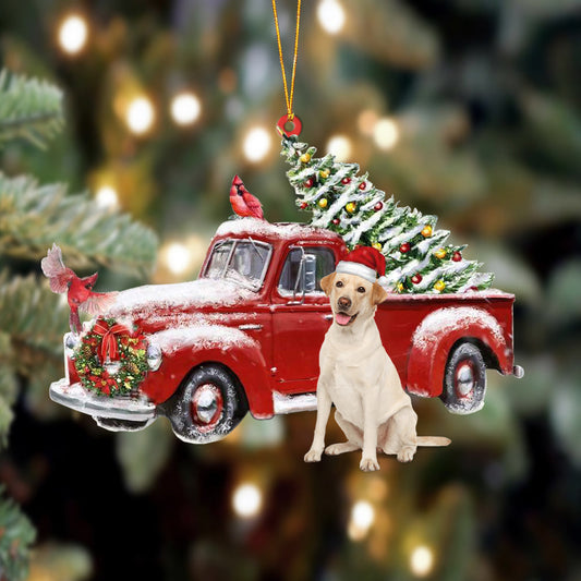 Labrador Red Truck Labrador - Retriever Ornament (Printed On Both Sides) 1022