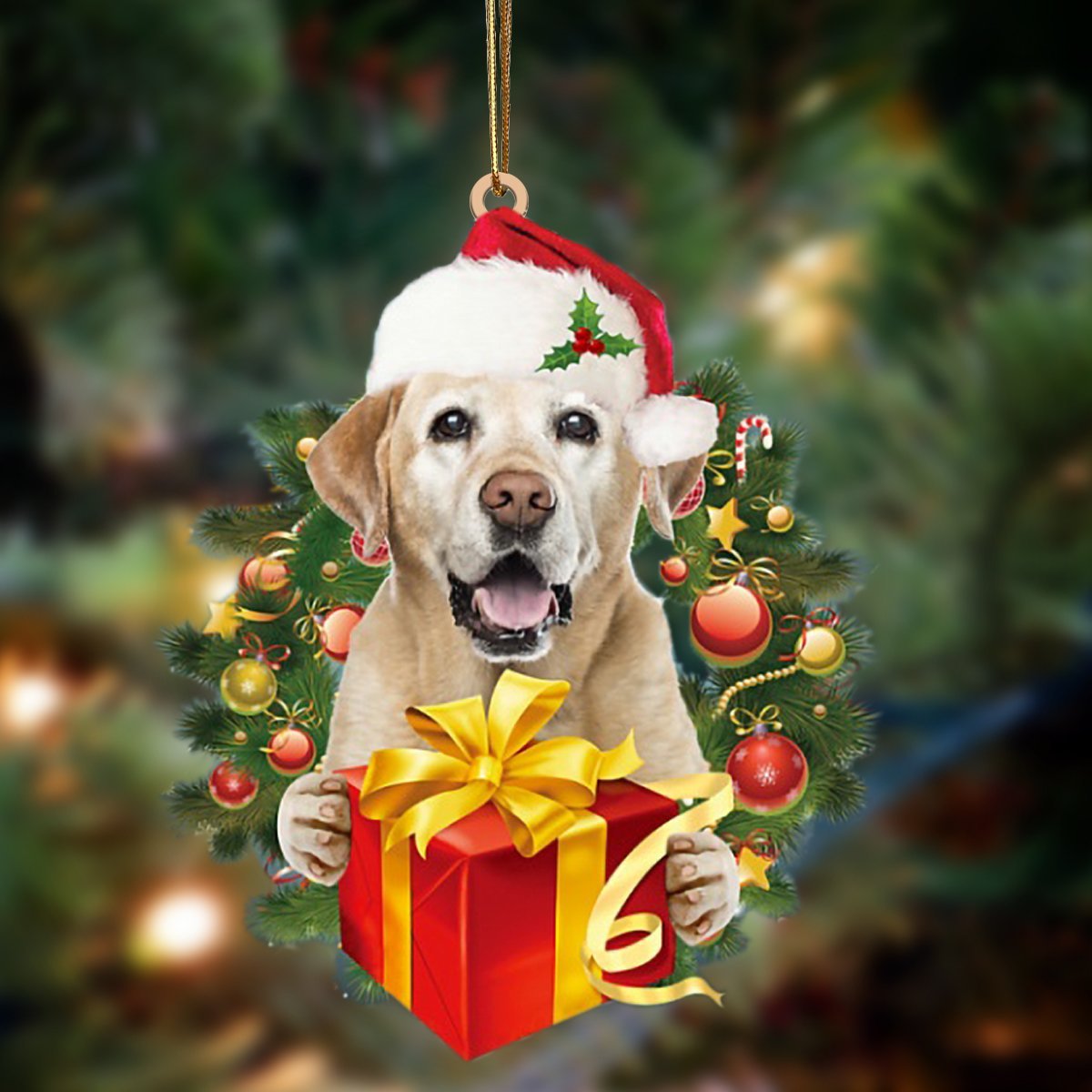 Labrador Christmas Vibe Labrador - Retriever Ornament (Printed On Both Sides) 1022