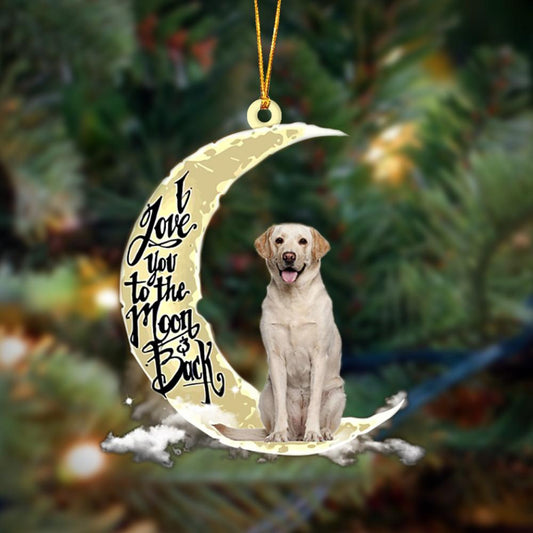 Labrador Retriever I Love You To The Moon And Back Labrador - Retriever Ornament (Printed On Both Sides) 1022