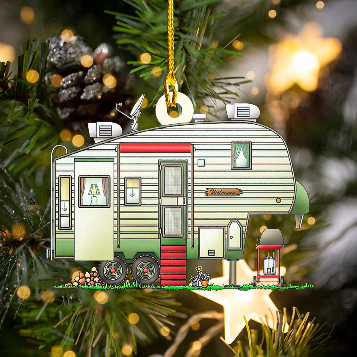 Fifth Wheel Camping RV - Camping Ornament (Printed On Both Sides) 1022