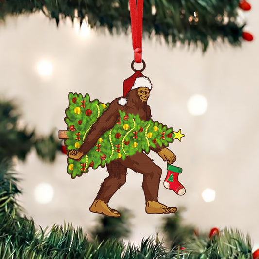 Christmas Bigfoot - Bigfoot Ornament (Printed On Both Sides) 1122
