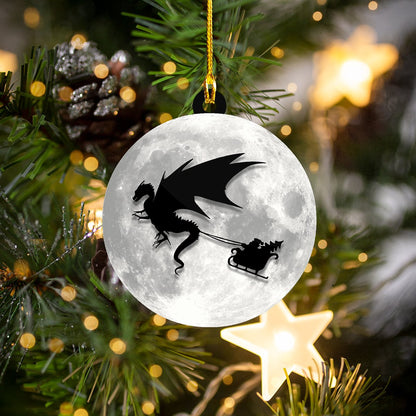 Black Dragon - Dragon Ornament (Printed On Both Sides) 1022