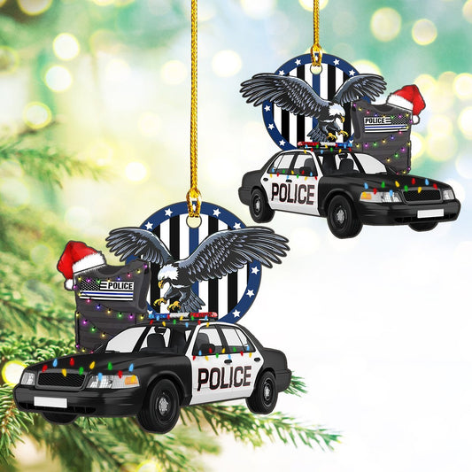 Police Car - Police Officer Ornament (Printed On Both Sides) 1022