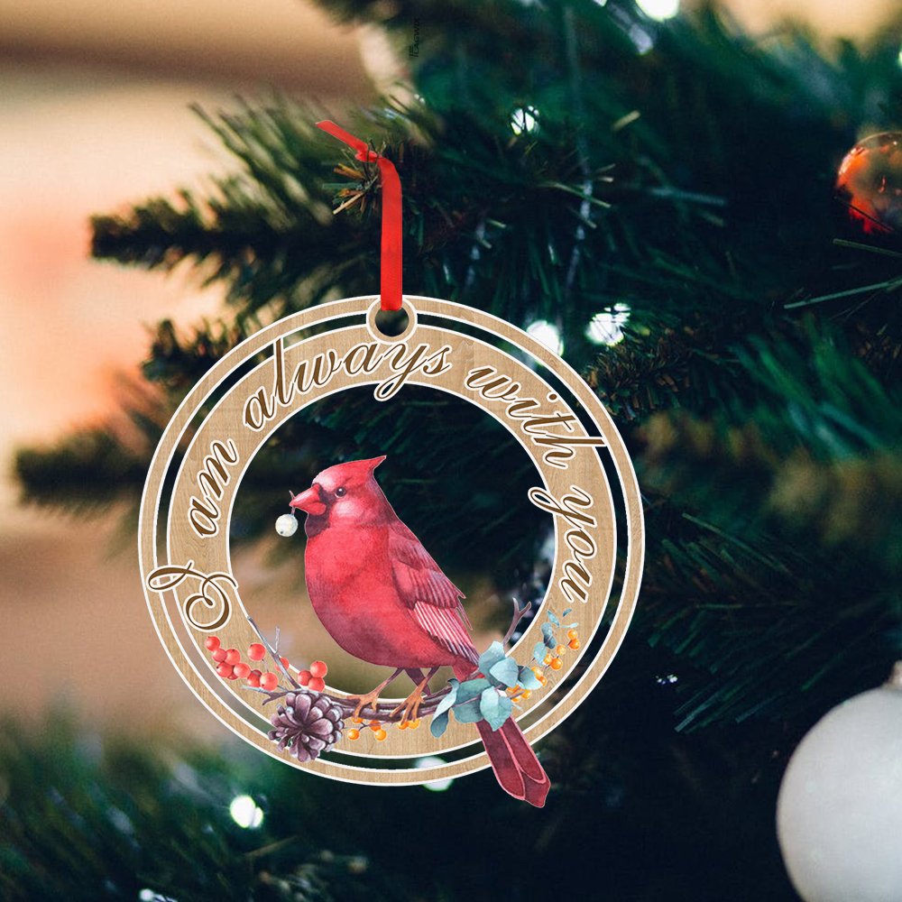 Cardinal I Am Always With You - Memorial Transparent Ornament 1122